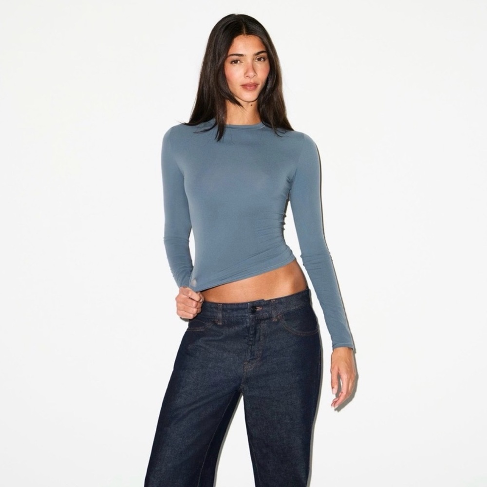 SKIMS Blue Long Sleeve Top